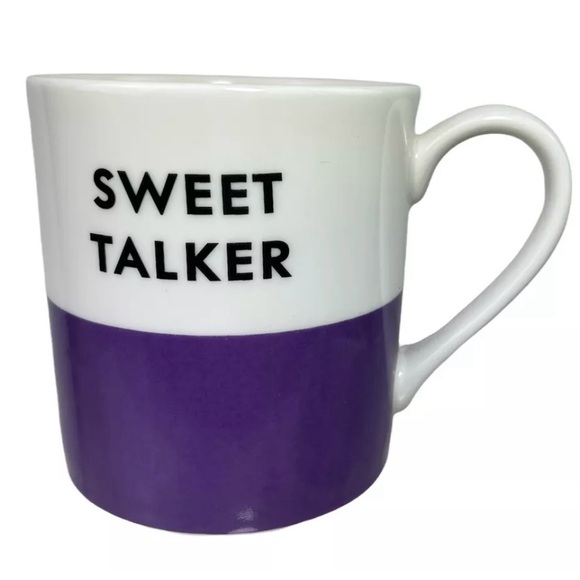 Kate Spade x Lenox Sweet Talker Mug NWOT purple white black - Picture 5 of 7